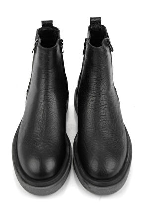 Siyah Hakiki Deri Erkek Bot & Bootie E02597000710