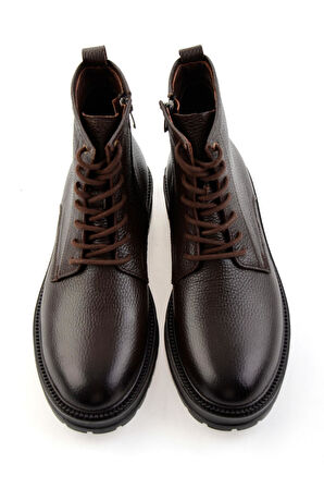 Kahve Hakiki Deri Erkek Bot & Bootie E02594401340