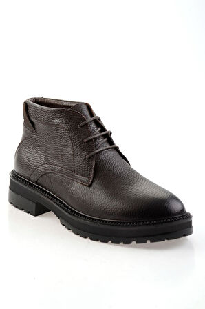 Kahve Hakiki Deri Erkek Bot & Bootie E02594401540