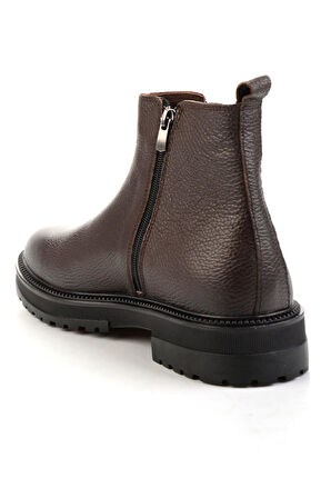 Kahve Hakiki Deri Erkek Bot & Bootie E02594401240
