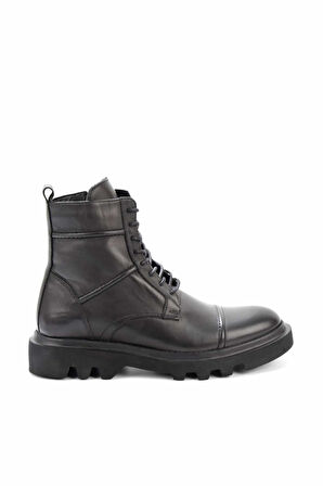 Siyah Hakiki Deri Erkek Bot & Bootie E02604630303