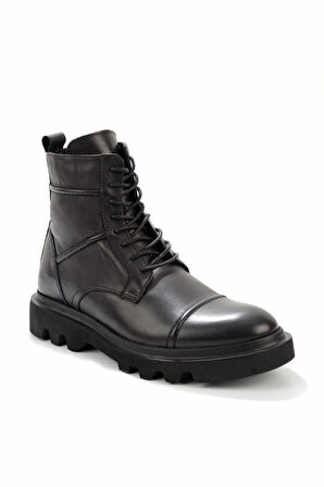 Siyah Hakiki Deri Erkek Bot & Bootie E02604630303