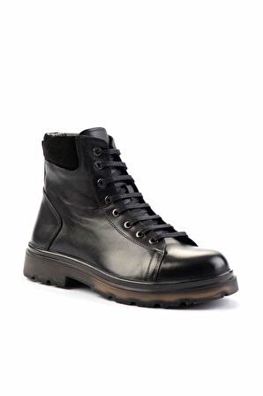 Siyah Hakiki Deri Erkek Bot & Bootie E02611210440