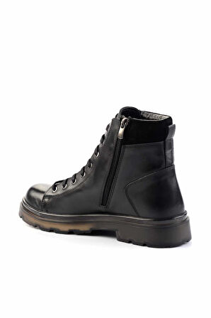 Siyah Hakiki Deri Erkek Bot & Bootie E02611210440