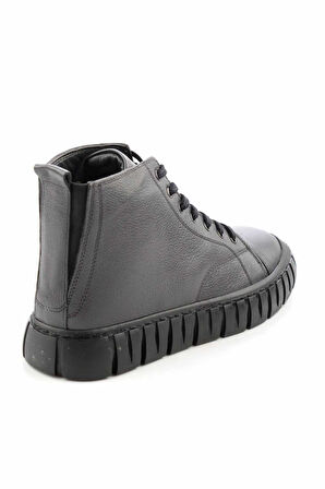 Gri Hakiki Deri Erkek Bot & Bootie E02629012803