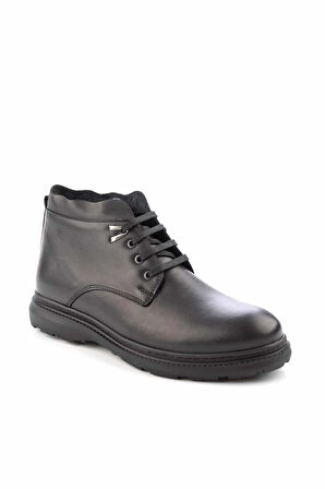 Siyah Hakiki Deri Erkek Bot & Bootie E02629203003