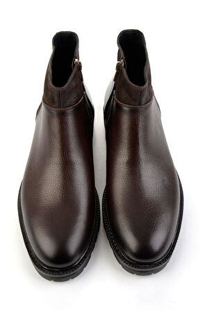 Kahve Hakiki Deri Erkek Bot & Bootie E02648614440