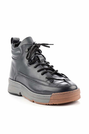 Gri Hakiki Deri Erkek Bot & Bootie E02728014703