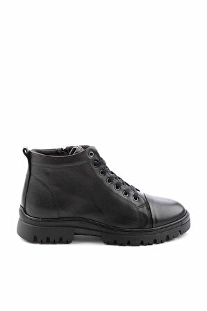 Siyah Hakiki Deri Erkek Bot & Bootie E02759605203