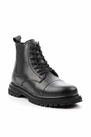 Siyah Hakiki Deri Erkek Bot & Bootie E02759974103