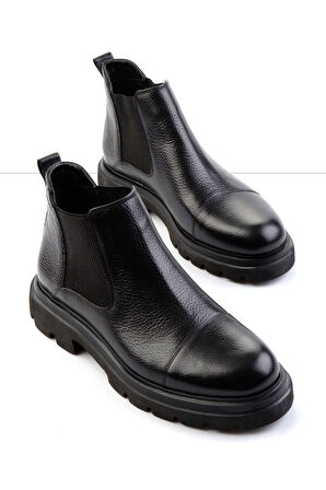 Siyah Leather Erkek Bot & Bootie E02757665240
