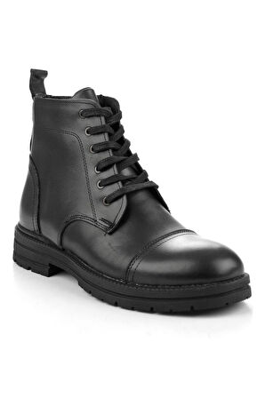 Siyah Hakiki Deri Erkek Bot & Bootie E02795071441