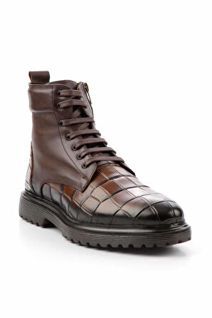 Kahve Kroko Hakiki Deri Erkek Bot & Bootie E02798102311