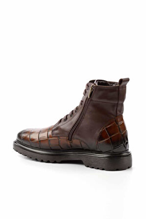 Kahve Kroko Hakiki Deri Erkek Bot & Bootie E02798102311