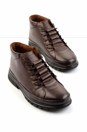 Kahve Hakiki Deri Erkek Bot & Bootie E02795071541