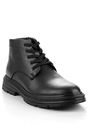 Siyah Hakiki Deri Erkek Bot & Bootie E02811252943