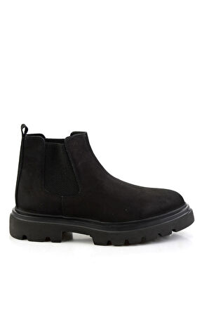 Siyah Hakiki Deri Erkek Bot & Bootie E02811242701