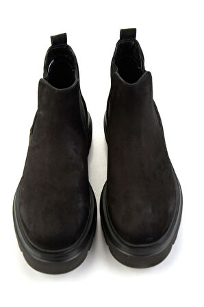Siyah Hakiki Deri Erkek Bot & Bootie E02811242701