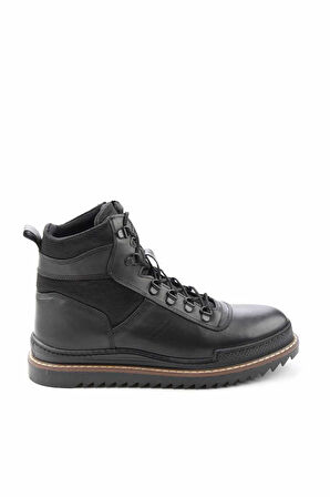 Siyah Hakiki Deri Erkek Bot & Bootie E02811580403