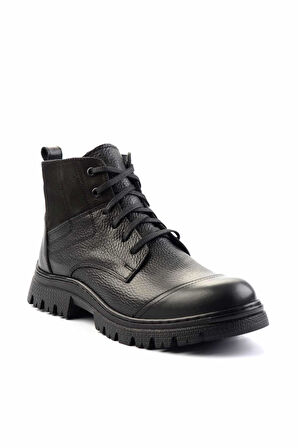 Siyah Hakiki Deri Erkek Bot & Bootie E02863521703
