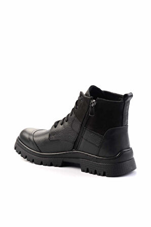 Siyah Hakiki Deri Erkek Bot & Bootie E02863521703