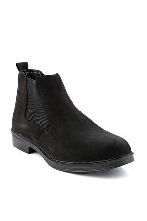 Siyah Nubuk Hakiki Deri Erkek Bot & Bootie E02863312101