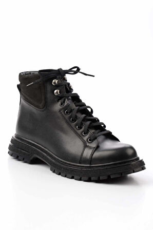 Siyah Antik Hakiki Deri Erkek Bot & Bootie E02863152141