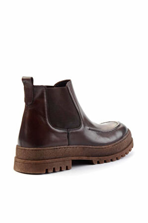 Kahve Hakiki Deri Erkek Bot & Bootie E02901491903