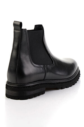 Siyah Hakiki Deri Erkek Bot & Bootie E02901010341