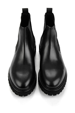 Siyah Hakiki Deri Erkek Bot & Bootie E02901010341