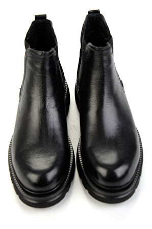 Siyah Hakiki Deri Erkek Bot & Bootie E02905004240