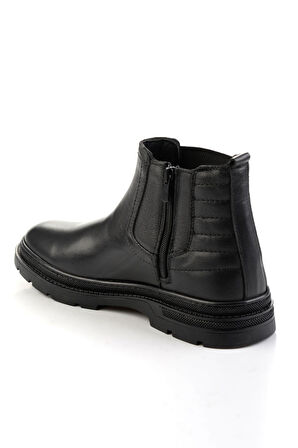 Siyah Hakiki Deri Erkek Bot & Bootie E02900200140