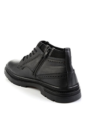 Siyah Hakiki Deri Erkek Bot & Bootie E02900250240