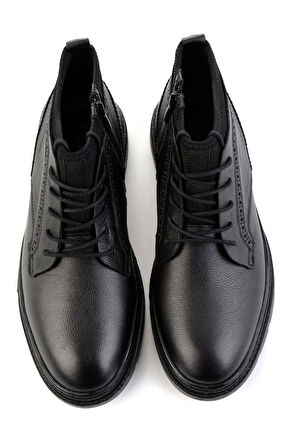 Siyah Hakiki Deri Erkek Bot & Bootie E02900250240