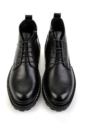 Siyah Hakiki Deri Erkek Bot & Bootie E02905009140
