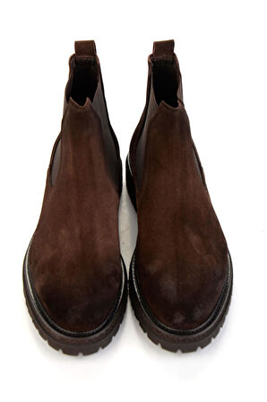 Kahve Hakiki Deri Erkek Bot & Bootie E02901010302