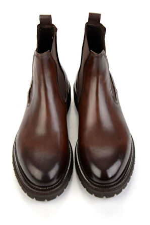 Kahve Hakiki Deri Erkek Bot & Bootie E02901010341