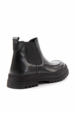 Siyah Hakiki Deri Erkek Bot & Bootie E02901491903