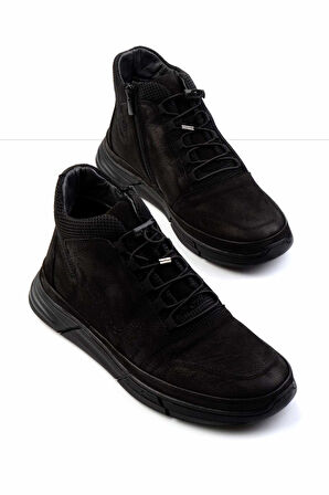 Siyah Hakiki Deri Erkek Bot & Bootie E02900220201