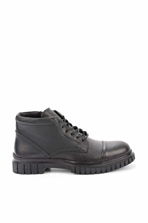 Siyah Hakiki Deri Erkek Bot & Bootie E02951612003
