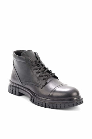 Siyah Hakiki Deri Erkek Bot & Bootie E02951612003