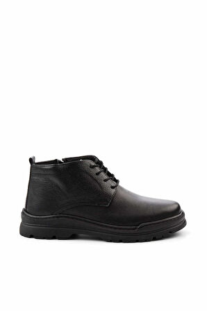Siyah Hakiki Deri Erkek Bot & Bootie E02951060003