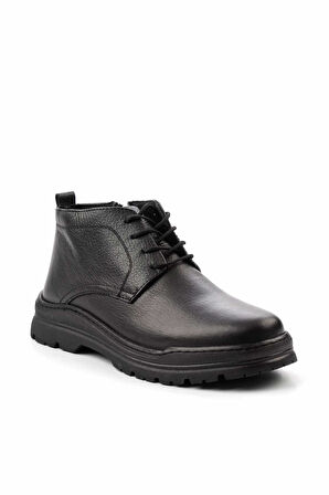 Siyah Hakiki Deri Erkek Bot & Bootie E02951060003