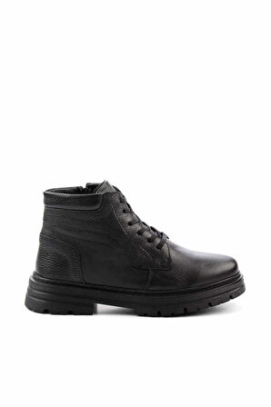 Siyah Hakiki Deri Erkek Bot & Bootie E02951080003