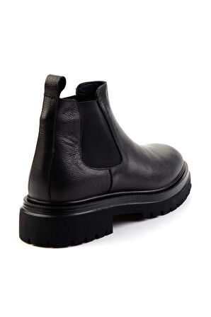 Siyah Hakiki Deri Erkek Bot & Bootie E02958135303