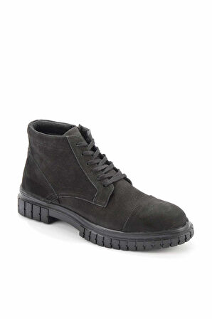 Siyah Nubuk Hakiki Deri Erkek Bot & Bootie E02951612001