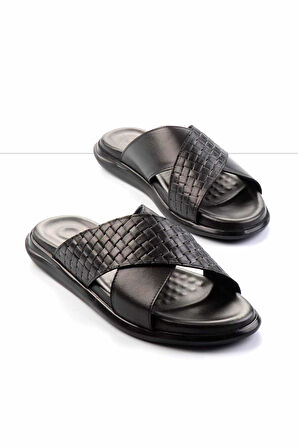 Siyah Leather Erkek Terlik E04433045043