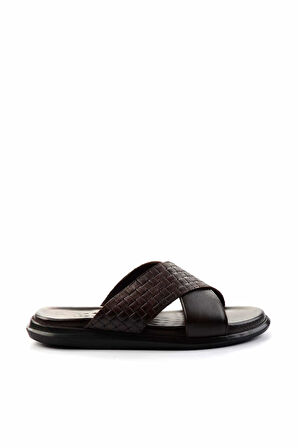 Kahve Leather Erkek Terlik E04433045043