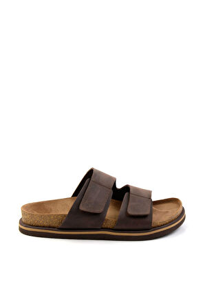 Kahve Leather Erkek Terlik E04801200101