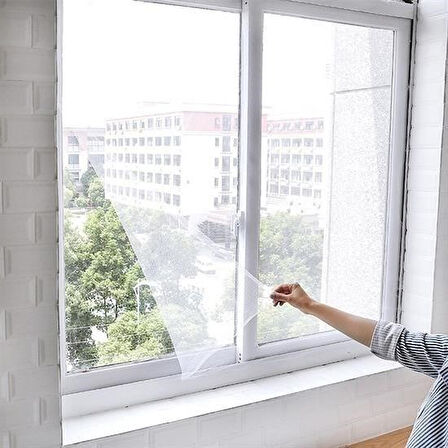 BUFFER® Tüm Cam Pencere Kapılara Uyumlu Çift Kanat Pencere Sinekliği